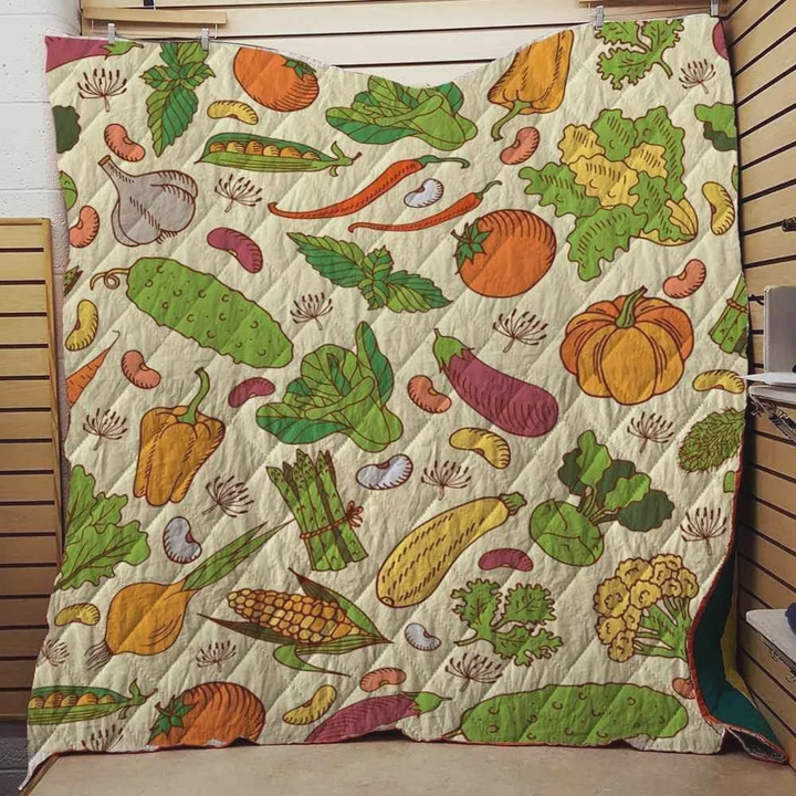 From Farmer To Chef With Vegetable Pattern Quilt Blanket Great Customized Blanket Gifts For Birthday Christmas Thanksgiving