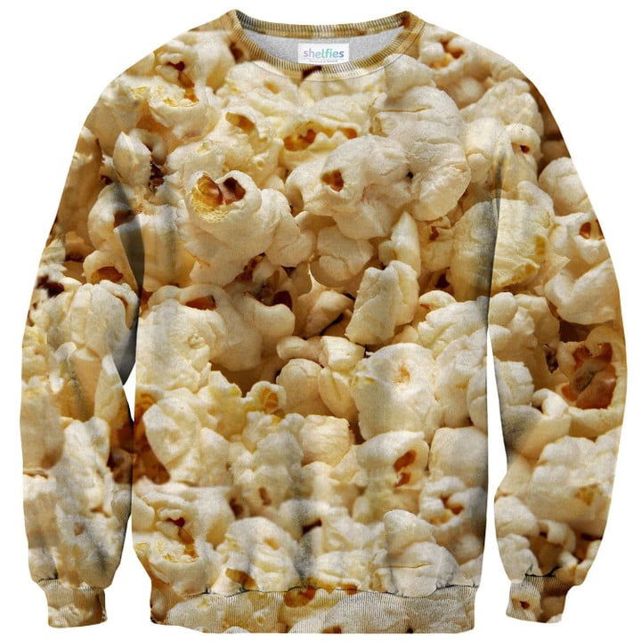 Popcorn Invasion Ugly Christmas Sweater, All Over Print Sweatshirt