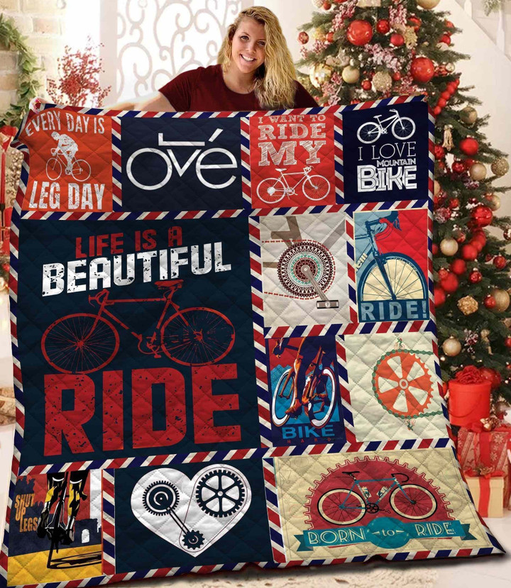 Cycling I Want To Ride My Bicycle Quilt Blanket Great Customized Blanket Gifts For Birthday Christmas Thanksgiving
