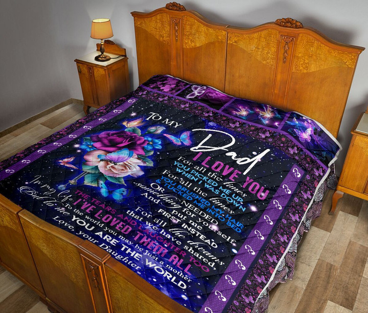 Personalized Roses From Daughter To Dad For All The Dreams We Shared Quilt Meaningful Gifts For Dad Great Customized Gifts For Birthday Christmas Graduation Father's Day