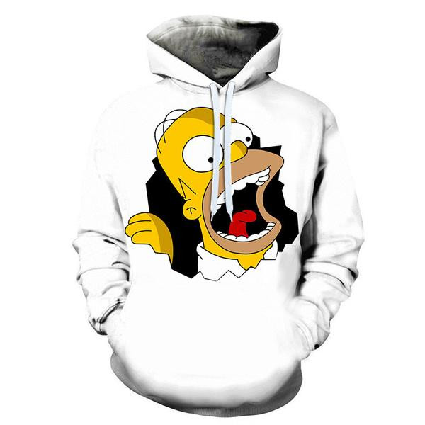 Cartoon Homer Simpson 3D All Over Print Hoodie, Zip-Up Hoodie