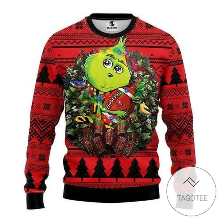 Tampa Bay Buccaneers Grinch Hug Ugly Christmas Sweater, All Over Print Sweatshirt