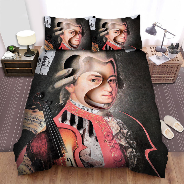Wolfgang Amadeus Mozart Illustration Bed Sheets Spread Comforter Duvet Cover Bedding Sets