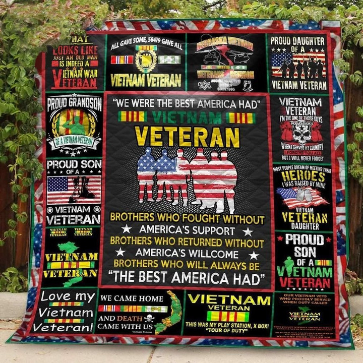 Love My Vietnam Veteran Quilt Blanket Great Customized Blanket Gifts For Birthday Christmas Thanksgiving