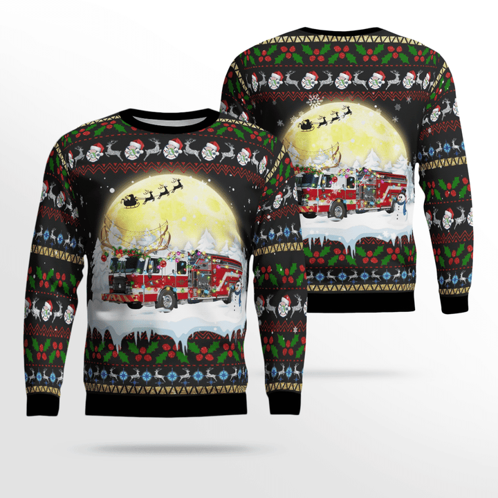 Florida, Charlotte County Fire Department 3D Ugly Christmas Sweater, Gift For Christmas Sweater