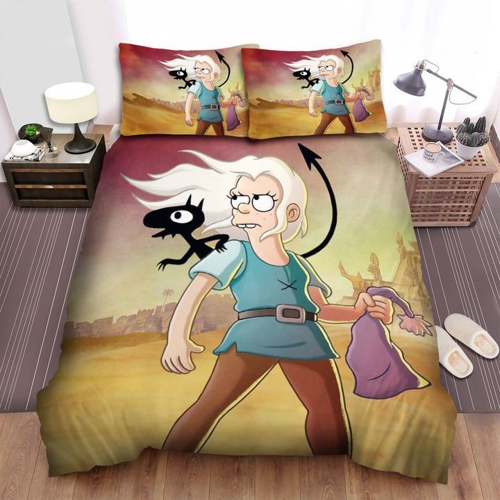 Disenchantment Bean & Luci In The Desert Bed Sheets Spread Duvet Cover Bedding Sets