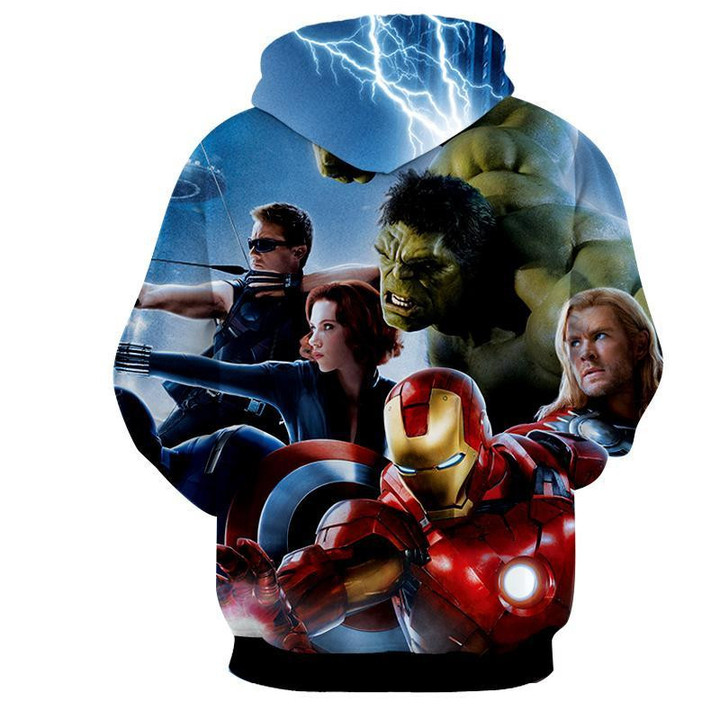 The Avengers Iron Man, Captain America, Thor And Hulk 3D All Over Print Hoodie, Zip-up Hoodie