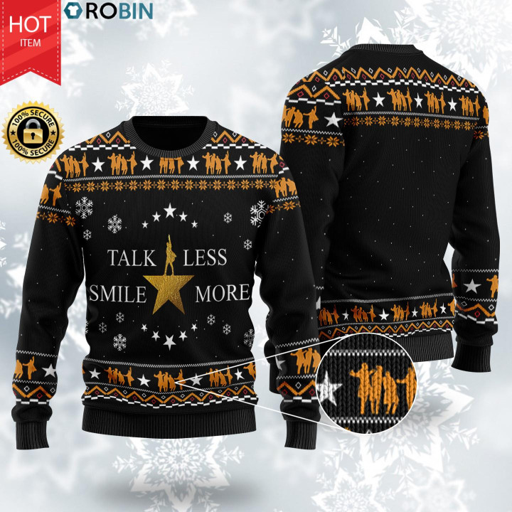 Talk Less Smile More For Unisex Ugly Christmas Sweater, All Over Print