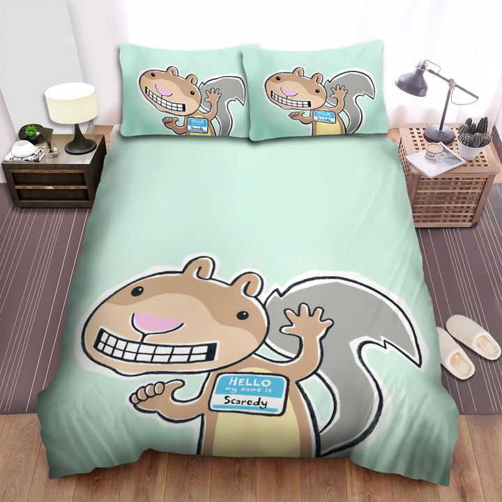 Scaredy Squirrel Illustration Bed Sheets Spread Duvet Cover Bedding Sets