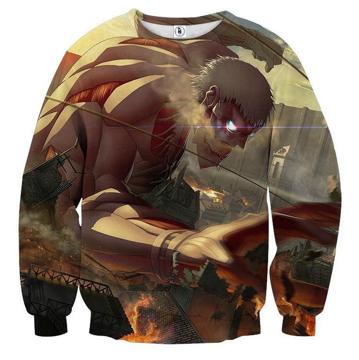 Attack On Titan Armored Ugly Christmas Sweater, All Over Print Sweatshirt