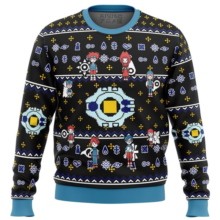 Digimon Characters Premium Ugly Christmas Sweater