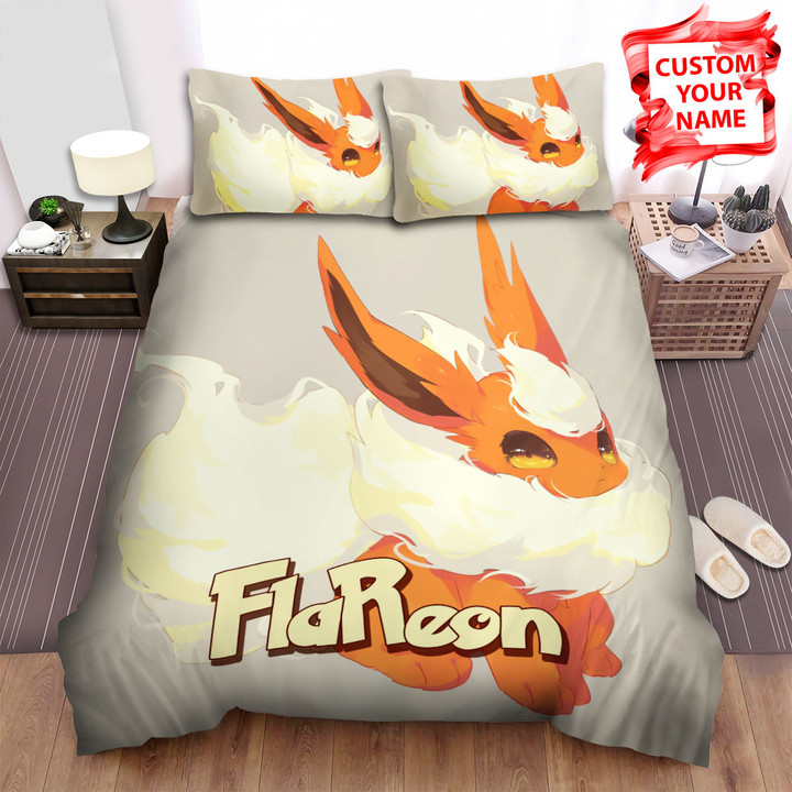 Flareon Cute Fire Pokémon Bed Sheets Spread Comforter Duvet Cover Bedding Sets