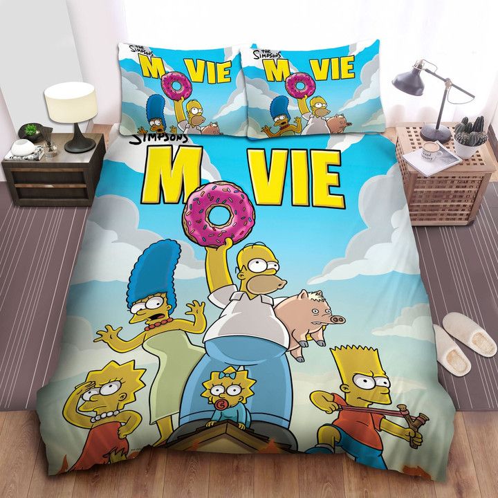 The Simpsons Movie Poster Bed Sheets Spread Comforter Duvet Cover Bedding Sets