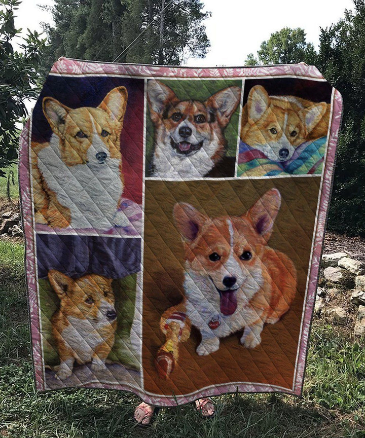 Lovely Corgi Dog Quilt Blanket Great Customized Blanket For Birthday Christmas Thanksgiving Anniversary