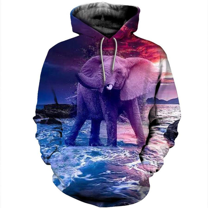 Elephant 3D All Over Print Hoodie, Zip-up Hoodie