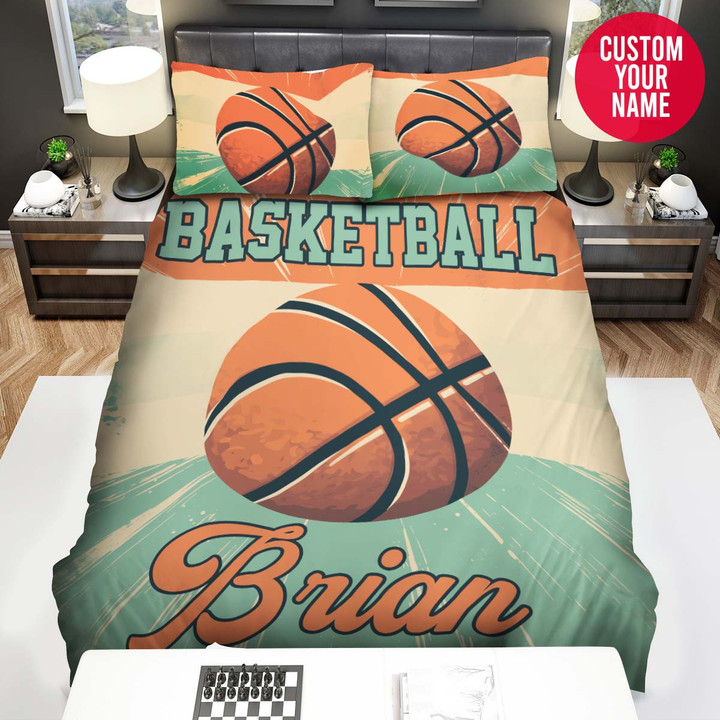 Personalized Basketball Play For Victory Custom Name Duvet Cover Bedding Set