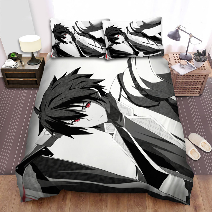 Chivalry Of A Failed Knight Ikki Kurogane Black & White Artwork Bed Sheets Spread Duvet Cover Bedding Sets