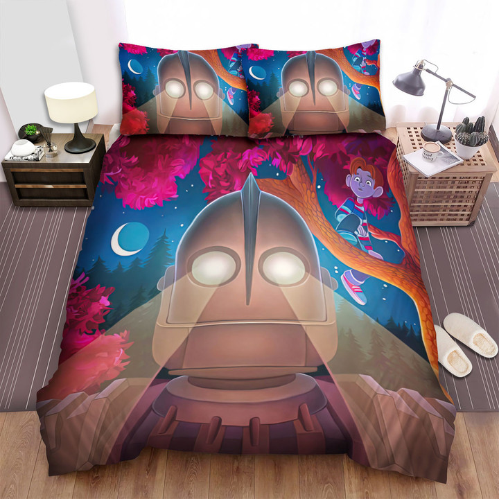 The Iron Giant (1999) Glowing Eyes Movie Poster Bed Sheets Spread Comforter Duvet Cover Bedding Sets