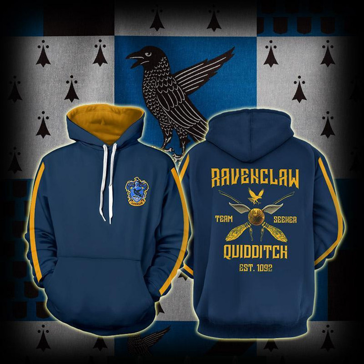 Ravenclaw Quidditch Team Harry Potter 3D All Over Print Hoodie, Zip-up Hoodie
