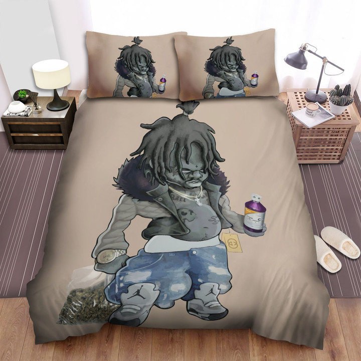 Fredo Santana Music Cartoon Photo Bed Sheets Spread Comforter Duvet Cover Bedding Sets