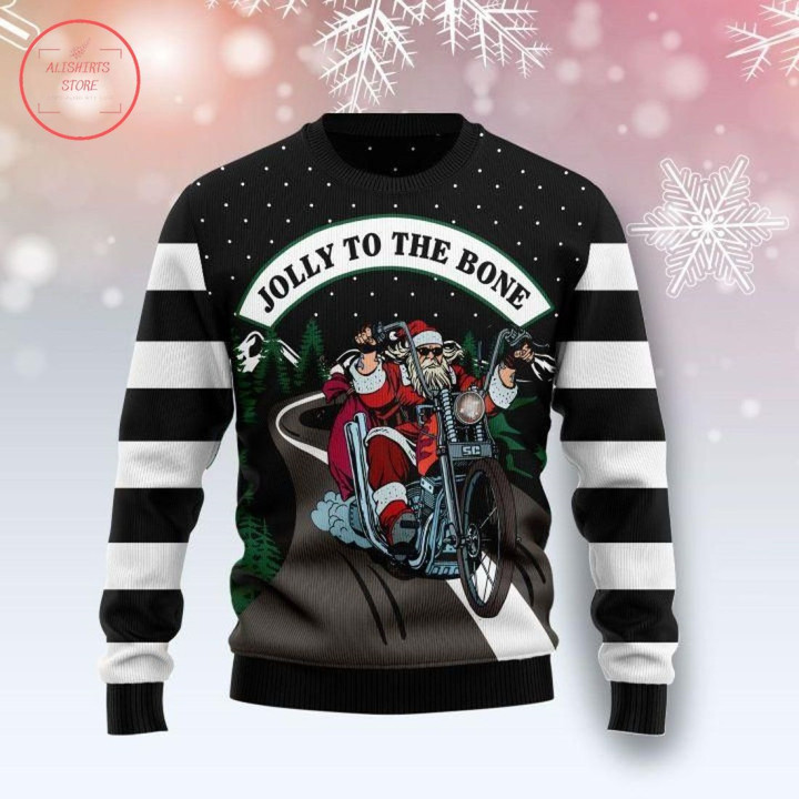 Jolly To The Bone Ugly Christmas Sweater, All Over Print Sweatshirt