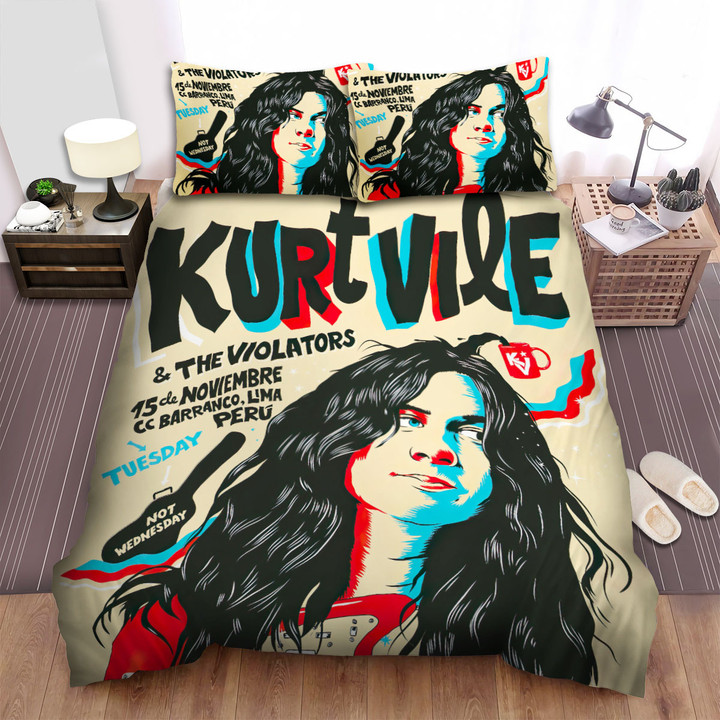 Kurt Vile Artwork Poster Bed Sheets Spread Comforter Duvet Cover Bedding Sets