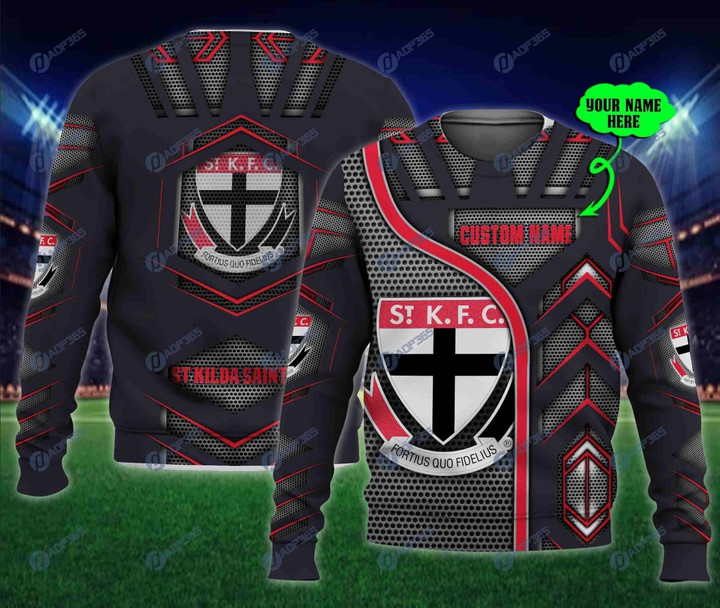 Personalized Custom Name Sports St Kilda Football Club - AFL 3D Metal 3D All Over Print Hoodie, Zip-up Hoodie