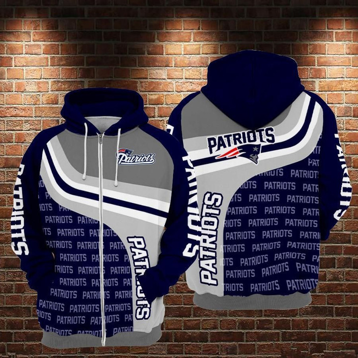 New England Patriots For Unisex 3D All Over Print Hoodie, Zip-up Hoodie
