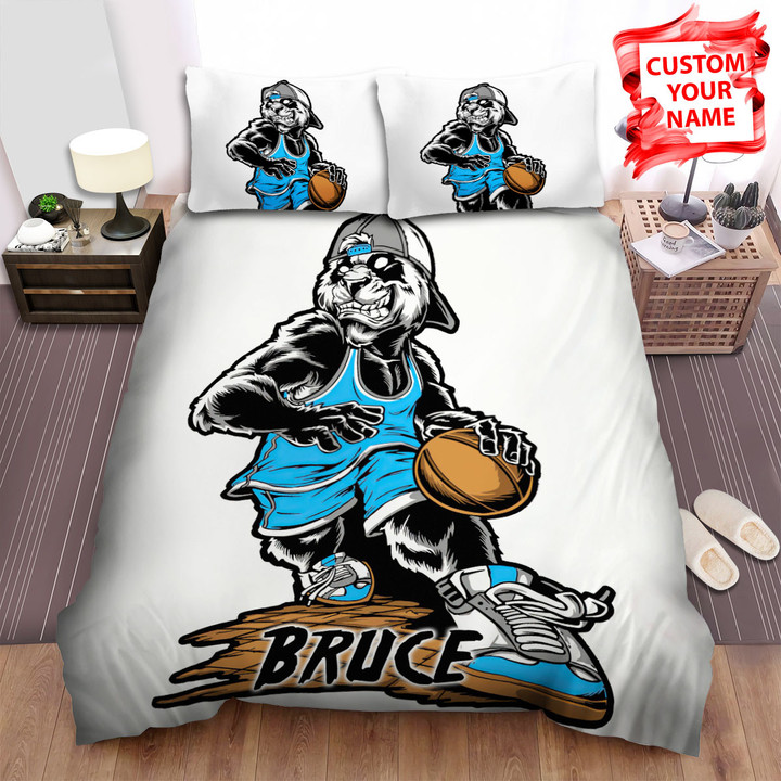 Personalized The Cute Animal - The Basketball Player Panda Bed Sheets Spread Duvet Cover Bedding Sets