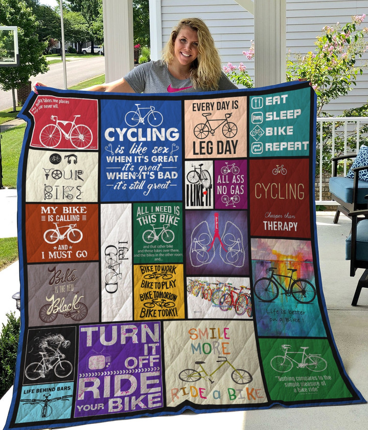 Cycling My Bike Is Calling And I Must Go Quilt Blanket Great Customized Blanket Gifts For Birthday Christmas Thanksgiving