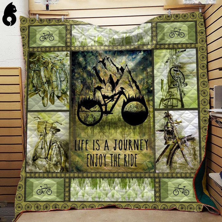 Cycling Life Is A Journey Enjoy The Ride Quilt Blanket Great Customized Blanket Gifts For Birthday Christmas Thanksgiving