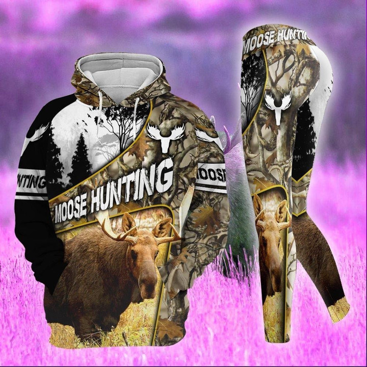 Moose Hunting 3D Hoodie Legging Set Combo