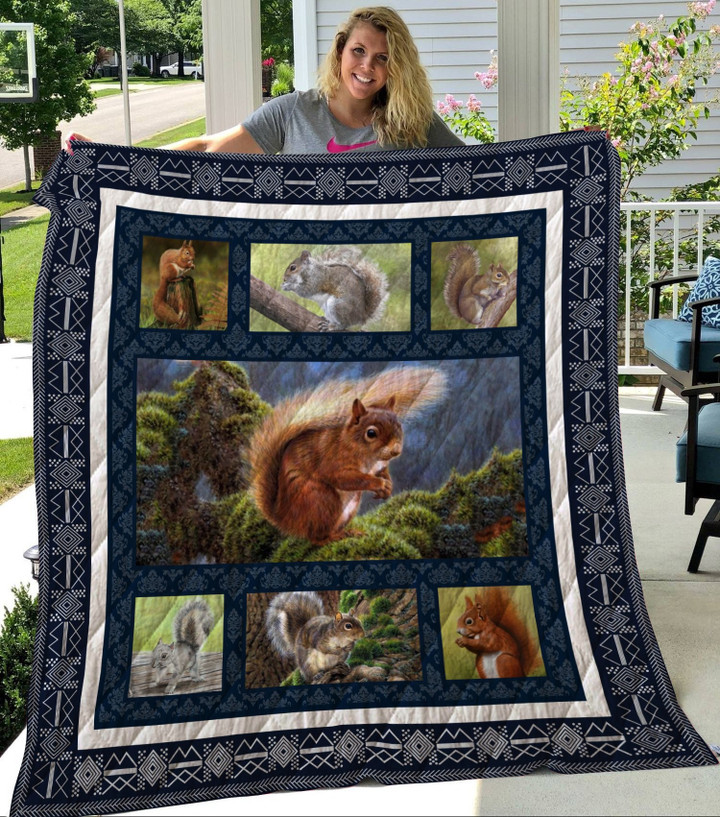 Squirrel Animal Be A Squirrel Which Loves Cone Quilt Blanket Great Customized Blanket Gifts For Birthday Christmas Thanksgiving