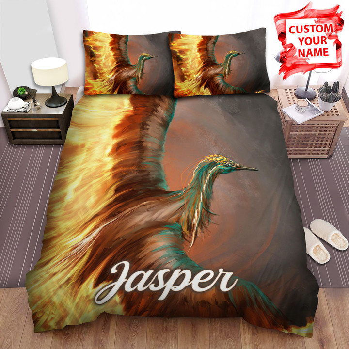 Personalized Blazing Wings Phoenix Artwork Bed Sheets Spread Duvet Cover Bedding Sets