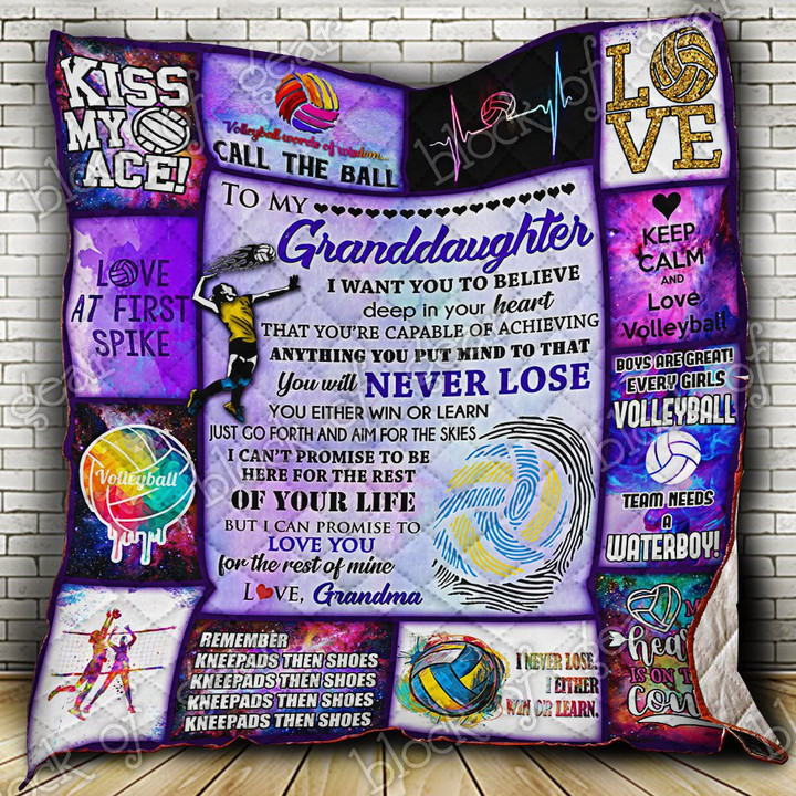 Personalized Volleyball To My Grandddaughter From Grandma Love You For The Rest Of Mine Quilt Blanket Great Customized Gifts For Birthday Christmas Thanksgiving Perfect Gifts For Volleyball Lover