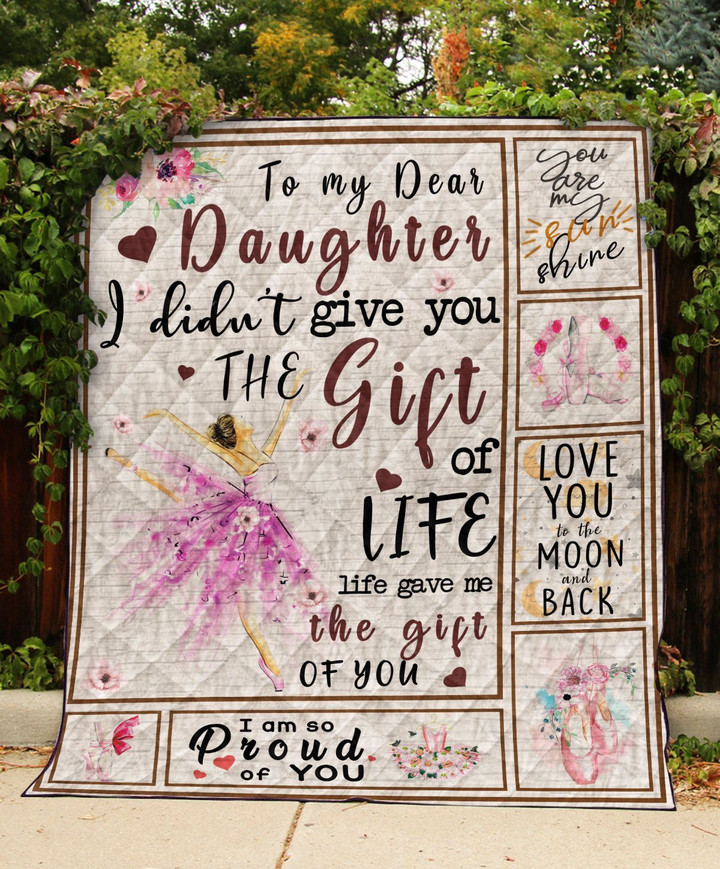 Personalized Ballet Dancer To My Daughter From Mom I Am So Proud Of You Quilt Blanket Great Customized Gifts For Birthday Christmas Thanksgiving