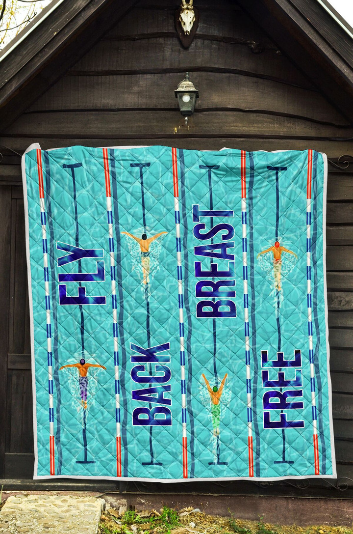 Swimming - Fly Back Breast Free Quilt Blanket Great Customized Blanket Gifts For Birthday Christmas Thanksgiving