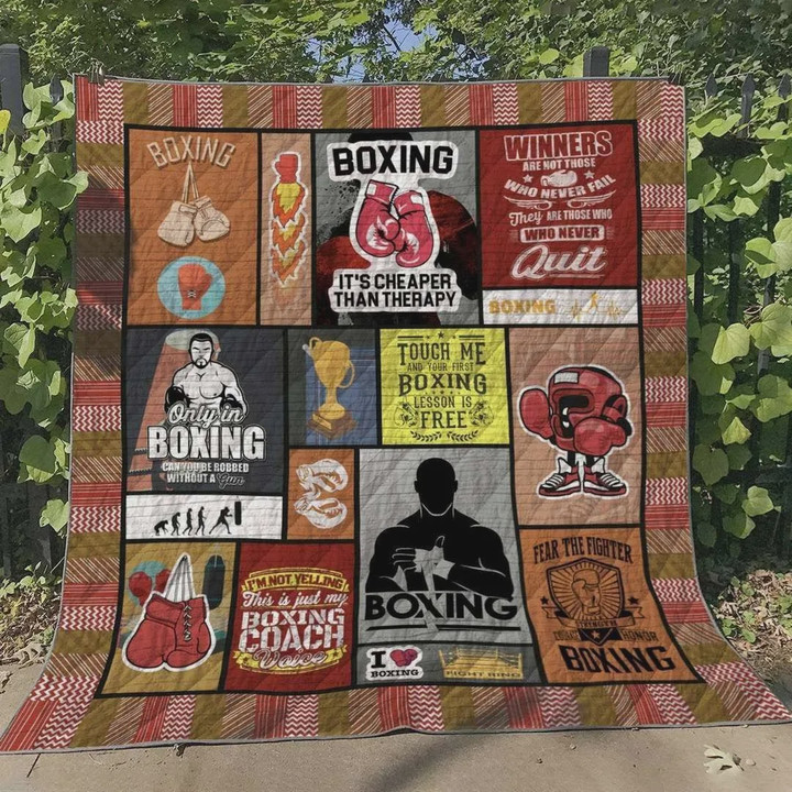I Love Boxing, Fear The Fighter Boxing Quilt Blanket Great Customized Blanket Gifts For Birthday Christmas Thanksgiving