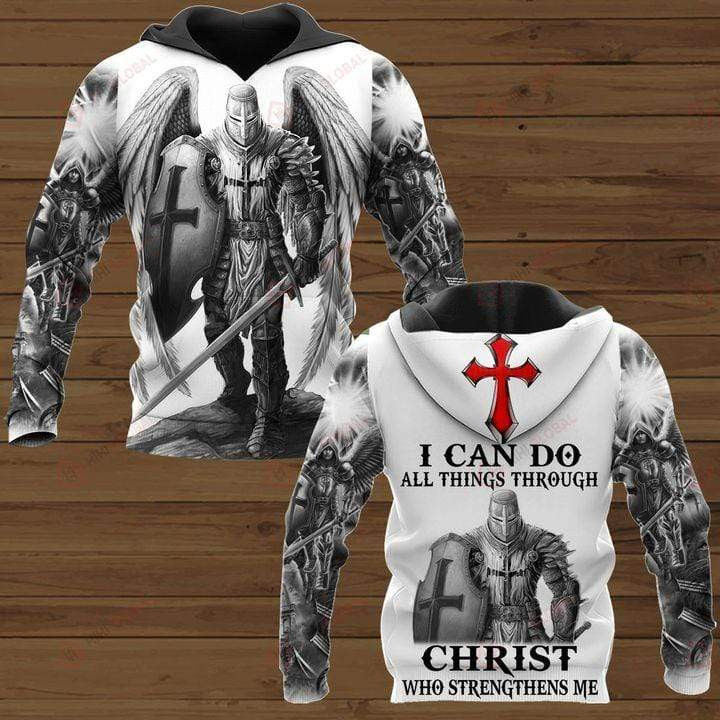 Knights Templar I Can Do All Things Through Christ Who Strengthens Me 3D All Over Print Hoodie, Or Zip-up Hoodie