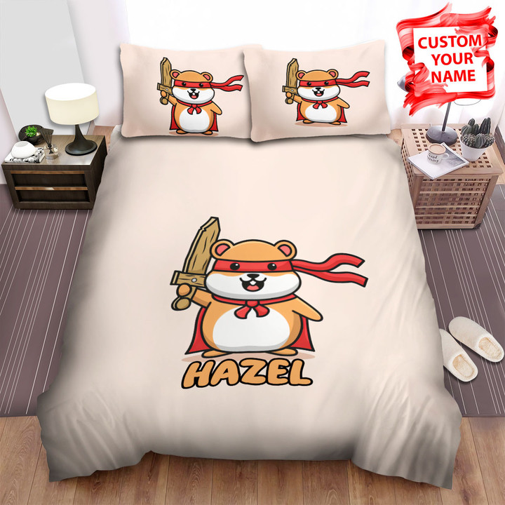 Personalized The Rodent - The Hamster Knight With A Wooden Sword Bed Sheets Spread Duvet Cover Bedding Sets