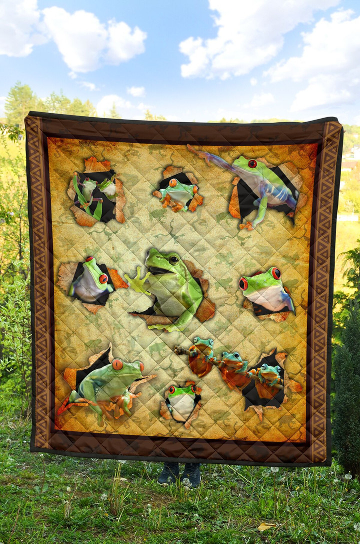 Frog Hole style Quilt Blanket Great Customized Blanket Gifts For Birthday Christmas Thanksgiving