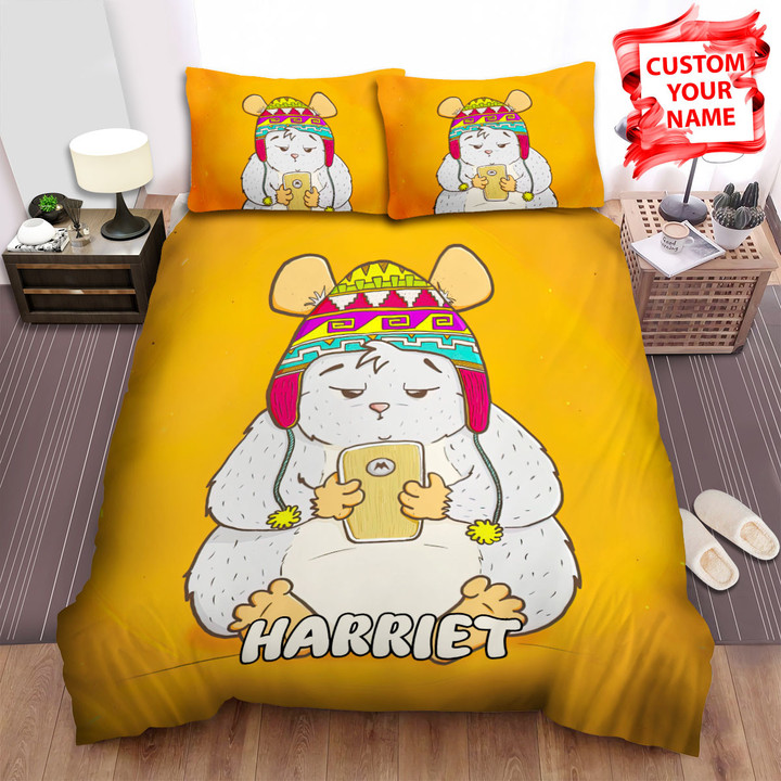 Personalized The Rodent - The Hamster Using Mobile Phone Bed Sheets Spread Duvet Cover Bedding Sets