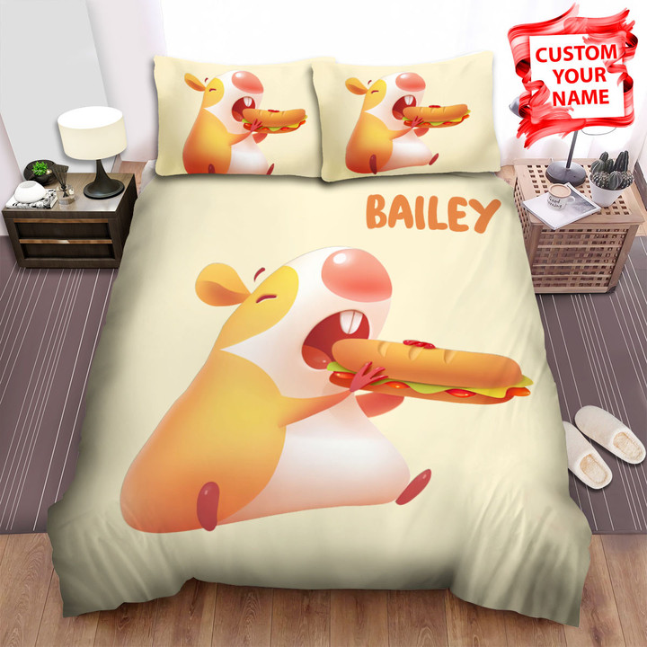 Personalized The Rodent - The Hamster Eating Hot Dog Bed Sheets Spread Duvet Cover Bedding Sets