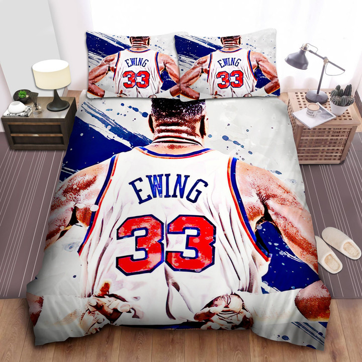 Nba Legend Patrick Ewing Looking From The Back Bed Sheet Spread Comforter Duvet Cover Bedding Sets