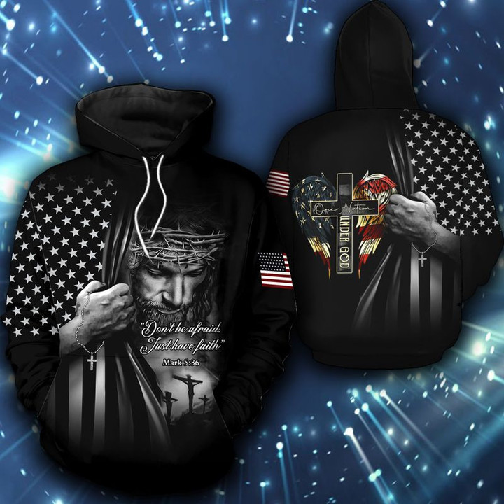 One Nation Under God 3D All Over Print Hoodie