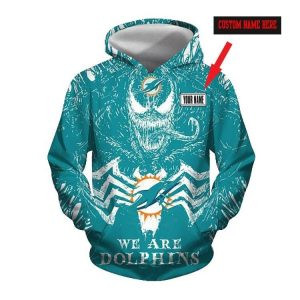 Personalized Venom Miami Dolphins Custom Name 3D All Over Print Hoodie, Or Zip-up Hoodie