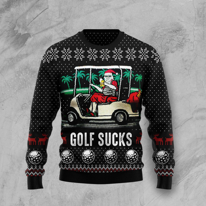 Golf Sucks Ugly Christmas Sweater