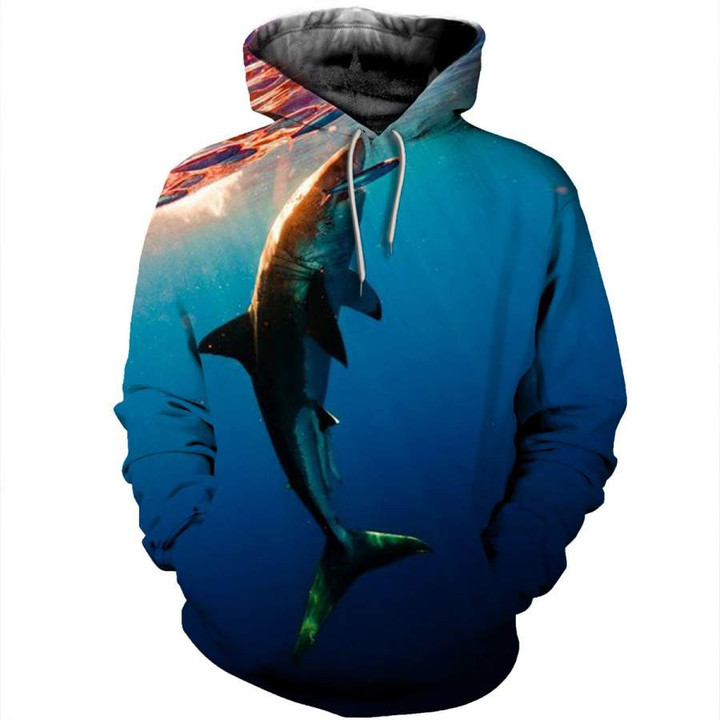 Shark 3D All Over Print Hoodie, Zip-up Hoodie