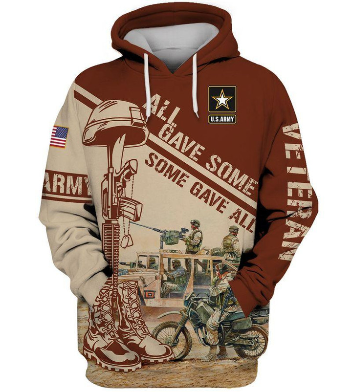 All Gave Some, Some Gave All Veteran 3D All Over Print Hoodie, Zip-up Hoodie