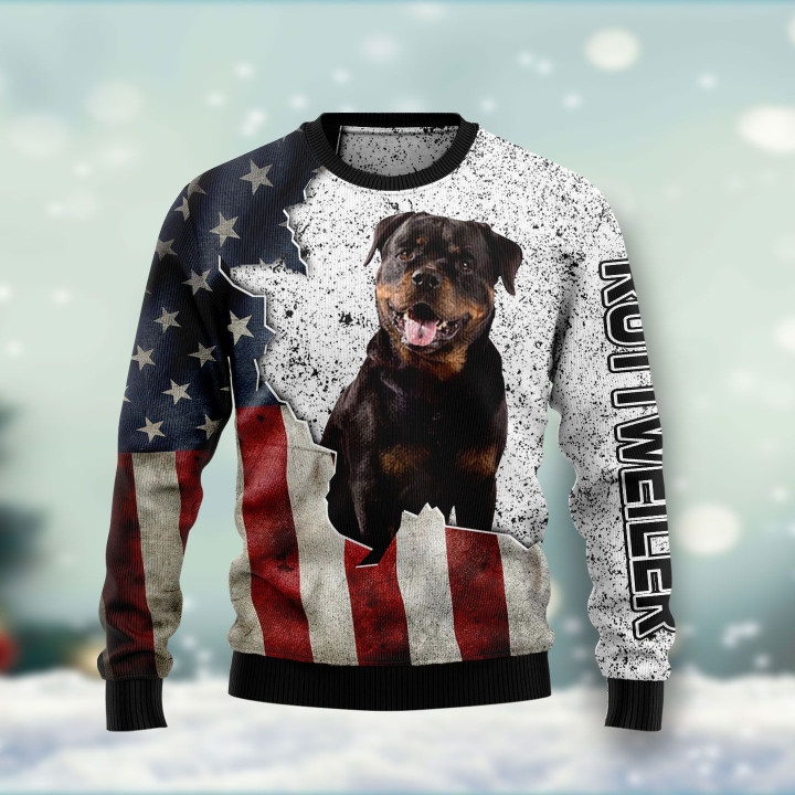 American Rottweiler Christmas Ugly Sweater